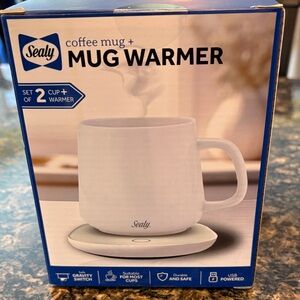 White Coffee Mug and Mug Warmer Set brand new